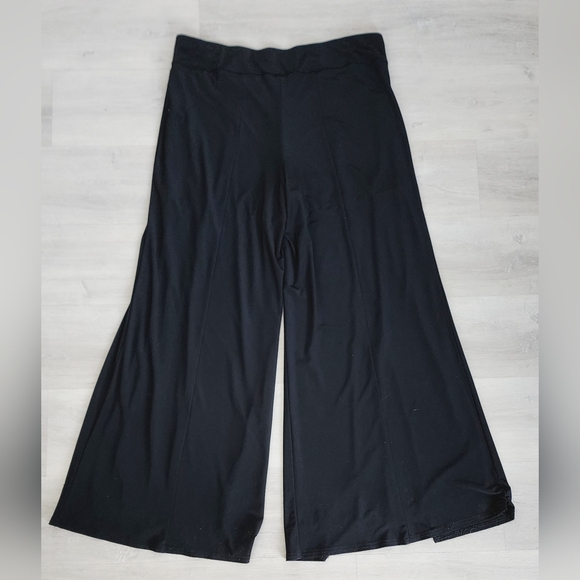 [18] Joseph Ribkoff Black Wide Leg Pant with Sheer Front Panel - Picture 8 of 13